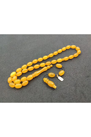 Furkan Gül Usta Eseri 0.6 Şeffaf Delim Çift Kat Cilalı Sıkma Kehribar Sertifikalı 7818