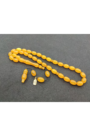 Furkan Gül Usta Eseri 0.6 Şeffaf Delim Çift Kat Cilalı Sıkma Kehribar Sertifikalı 7818