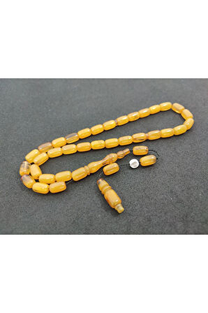 Furkan Gül Usta Eseri 0.6 Şeffaf Delim Çift Kat Cilalı Sıkma Kehribar Sertifikalı 7827