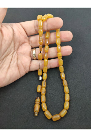 Furkan Gül Usta Eseri 0.6 Şeffaf Delim Çift Kat Cilalı Sıkma Kehribar Sertifikalı 7827