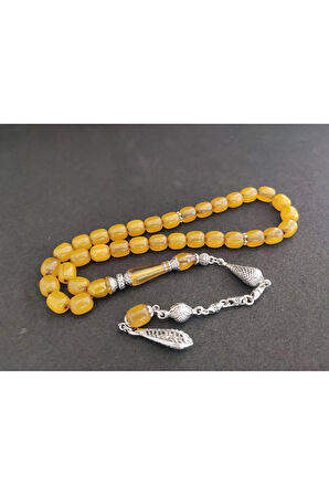 Şevket Alkan Usta Eseri 925 Ayar Gümüş Nakkaş Sıkma Kehribar Sertifikalı 7856