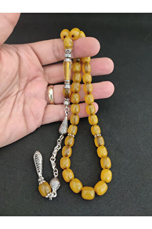 Şevket Alkan Usta Eseri 925 Ayar Gümüş Nakkaş Sıkma Kehribar Sertifikalı 7856