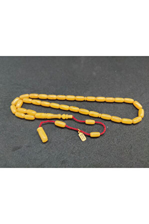 Mehmet Mercan Usta Eseri Habbeden Yapılma Hareli Sıkma Kehribar Sertifikalı 7908