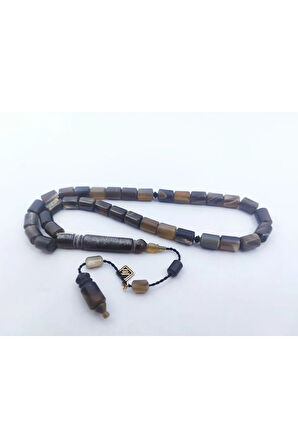 İskeçeli Cemil Usta Eseri İmame Hitame Eskitme Yapılmış Damarlı Bufalo Boynuzu Sertifikalı 7954