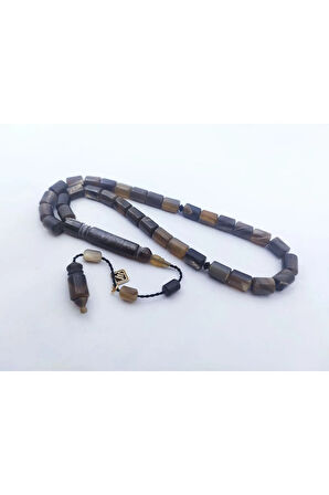 İskeçeli Cemil Usta Eseri İmame Hitame Eskitme Yapılmış Damarlı Bufalo Boynuzu Sertifikalı 7954