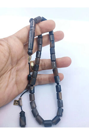 İskeçeli Cemil Usta Eseri İmame Hitame Eskitme Yapılmış Damarlı Bufalo Boynuzu Sertifikalı 7954