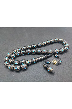 Hakan Kaya Usta Eseri Mineli 4 lü Gümüş Yarma ve Çakımlı İnci Siyahı Kuka Sertifikalı 8069