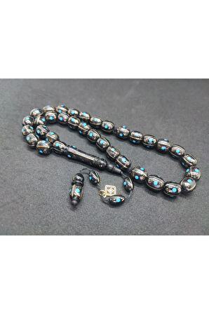 Hakan Kaya Usta Eseri Mineli 4 lü Gümüş Yarma ve Çakımlı İnci Siyahı Kuka Sertifikalı 8069