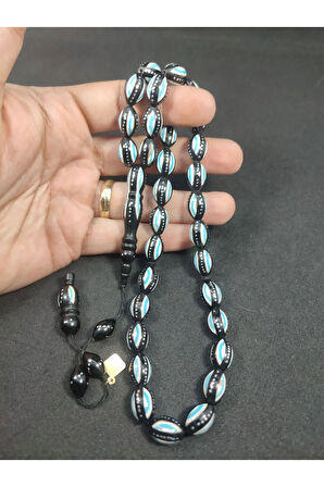 Hakan Kaya Usta Eseri 4'lü Gümüş Yarma Gümüş Çakımlı Mineli İnci Siyahı Kuka Sertifikalı 8080