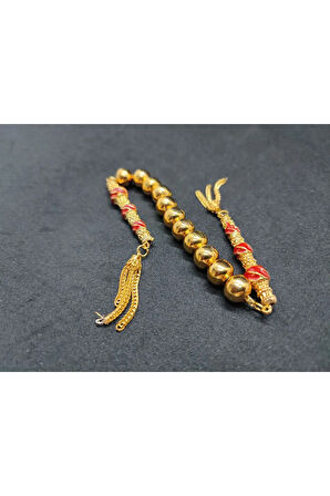 Düşük Ayar Gümüş Tesbih Çift Parça Nakkaş İmame Zaza Model Sertifikalı 8149