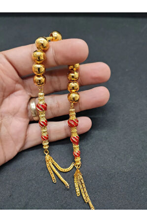 Düşük Ayar Gümüş Tesbih Çift Parça Nakkaş İmame Zaza Model Sertifikalı 8149