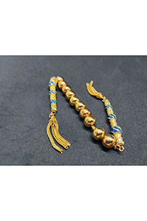 Düşük Ayar Gümüş Tesbih Çift Parça Nakkaş İmame Zaza Model Sertifikalı 8152