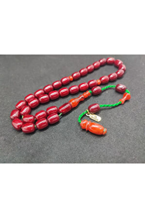 İsa Balkaya Usta Eseri Çift Parça İmame Eski Usul Havşalı Eski Sıkma Kehribar Sertifikalı 8295