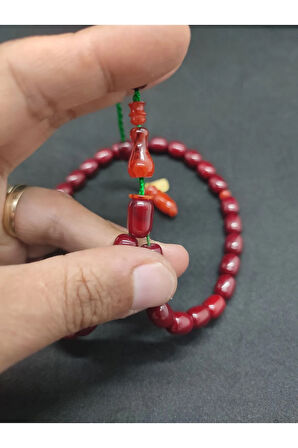 İsa Balkaya Usta Eseri Çift Parça İmame Eski Usul Havşalı Eski Sıkma Kehribar Sertifikalı 8295