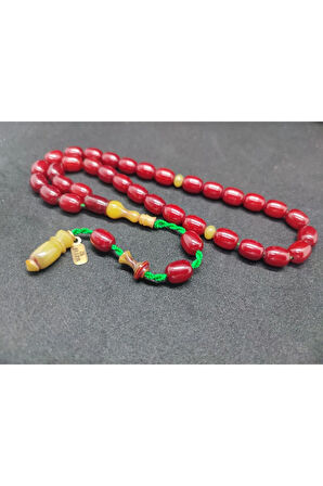 İsa Balkaya Usta Eseri Çift Parça İmame Eski Usul Havşalı Eski Sıkma Kehribar Sertifikalı 8296