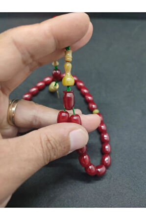 İsa Balkaya Usta Eseri Çift Parça İmame Eski Usul Havşalı Eski Sıkma Kehribar Sertifikalı 8296