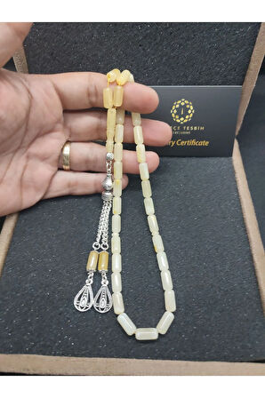 Kadife VIP Kutulu Gümüş Püsküllü Hatasız 13.29 Gr. Baltık Kraliçe Kaya Damla Sertifikalı 8301