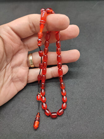 Başka Yerde Yok!!! Furkan Gül Usta Eseri Halkalı İmame El Boy Yemen Zar Kehribar Sertifikalı 8329