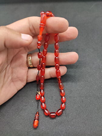 Başka Yerde Yok!!! Furkan Gül Usta Eseri Halkalı İmame El Boy Yemen Zar Kehribar Sertifikalı 8329