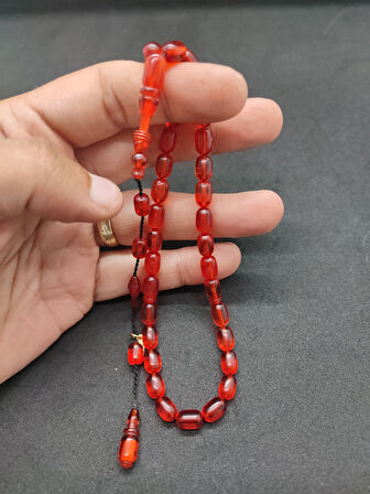 Başka Yerde Yok!!! Furkan Gül Usta Eseri Halkalı İmame El Boy Yemen Zar Kehribar Sertifikalı 8329