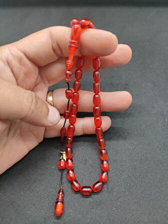 Başka Yerde Yok!!! Furkan Gül Usta Eseri Halkalı İmame El Boy Yemen Zar Kehribar Sertifikalı 8329