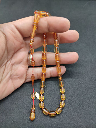 Başka Yerde Yok!!! Furkan Gül Usta Eseri Halkalı İmame El Boy Sıkma Kehribar Sertifikalı 8341