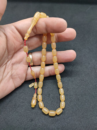 Başka Yerde Yok!!! Furkan Gül Usta Eseri Halkalı İmame El Boy Sıkma Kehribar Sertifikalı 8342