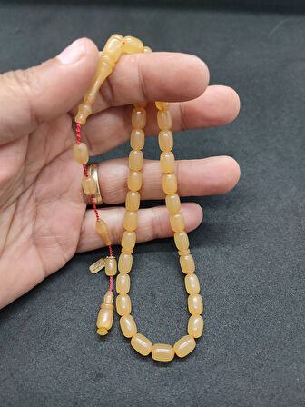 Başka Yerde Yok!!! Furkan Gül Usta Eseri Halkalı İmame El Boy Sıkma Kehribar Sertifikalı 8342