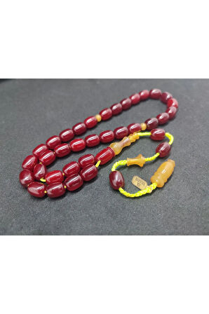 İsa Balkaya Usta Eseri Çift Parça İmame Eski Usul Havşalı Eski Sıkma Kehribar Sertifikalı 8294