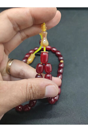 İsa Balkaya Usta Eseri Çift Parça İmame Eski Usul Havşalı Eski Sıkma Kehribar Sertifikalı 8294