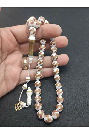 İskeçeli Cemil Usta Eseri Mineli Ve Gümüş Sarmal Natural Deve Kemiği Sertifikalı 7627