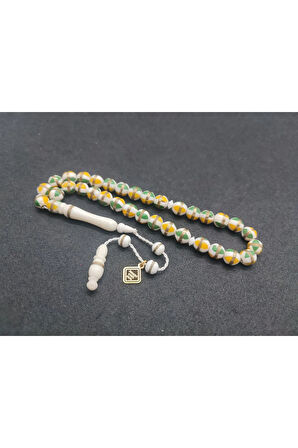 İskeçeli Cemil Usta Eseri Mineli Ve Gümüş Sarmal Bilek Boy Natural Deve Kemiği Sertifikalı 7630