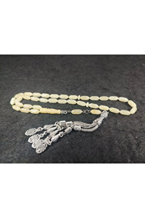 925 Ayar Gümüş Püskül 13.25 Gr. 2 Yedek Habbeli Baltık Kraliçe Kaya Damla Sertifikalı 5938