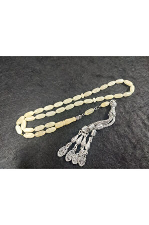 925 Ayar Gümüş Püskül 13.25 Gr. 2 Yedek Habbeli Baltık Kraliçe Kaya Damla Sertifikalı 5938