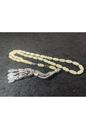 925 Ayar Gümüş Püskül 13.25 Gr. 2 Yedek Habbeli Baltık Kraliçe Kaya Damla Sertifikalı 5938