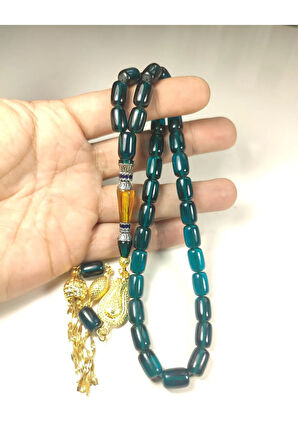 Şevket Alkan  Usta Eseri 925 Ayar Gümüş Nakkaş Alman Zar Kehribar Sertifikalı 5927