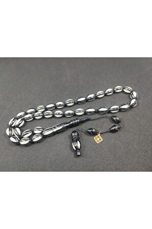 Hakan Kaya Usta Eseri 4'lü Gümüş Yarma Gümüş Çakımlı Mineli İnci Siyahı Kuka Sertifikalı 8079