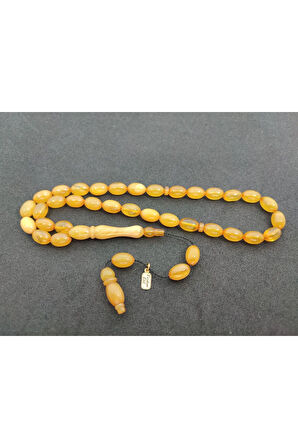 Furkan Gül Usta Eseri 0.6 Şeffaf Delim Çift Kat Cilalı Sıkma Kehribar Sertifikalı 7816