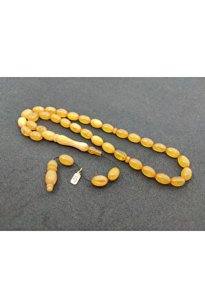 Furkan Gül Usta Eseri 0.6 Şeffaf Delim Çift Kat Cilalı Sıkma Kehribar Sertifikalı 7816