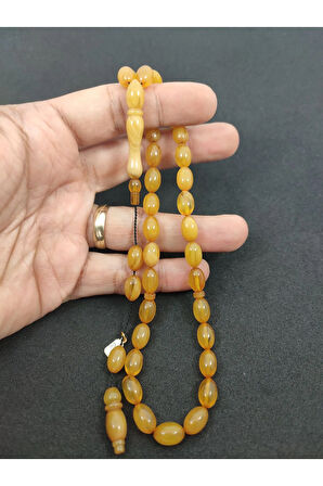 Furkan Gül Usta Eseri 0.6 Şeffaf Delim Çift Kat Cilalı Sıkma Kehribar Sertifikalı 7816