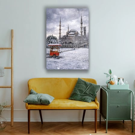 Karlı Sultanahmet Camii Cam Tablo - ISL245