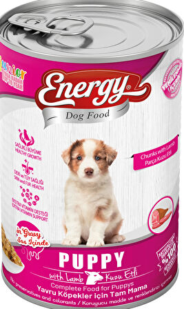 Energy Kuzu Etli Yavru Yaş Konserve Köpek Maması 400 Gram