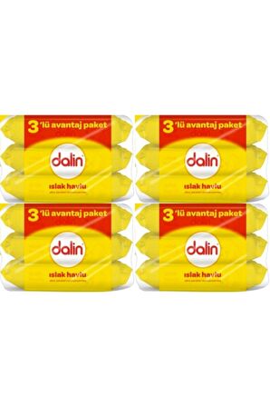 DALİN Islak Temizleme Mendili 56'lı (3 Lü Paket) X 4'lü