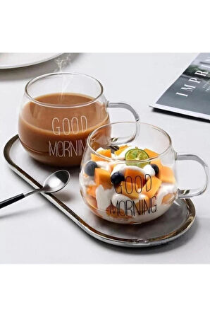 Good Morning 400 ml 2'li Cam Kupa