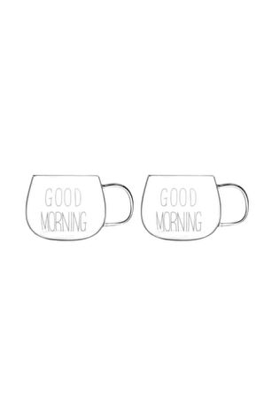 Good Morning 400 ml 2'li Cam Kupa