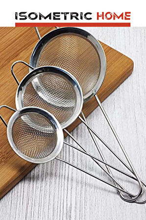 Çelik 3 Boy Çay Süzgeçi 3lü Süzgeç