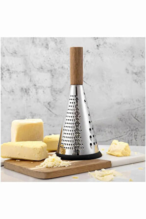 Bambu Saplı Konik Rende | 3 Fonksiyonlu Doğrama - 27 cm