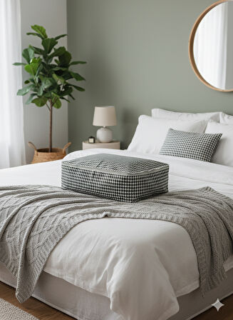 Kaz Ayağı Büyük Baza Altı & Çekyat Tipi Tela Hurç 65x45x22 cm – Fermuarlı Saklama ve Düzenleme Hurcu