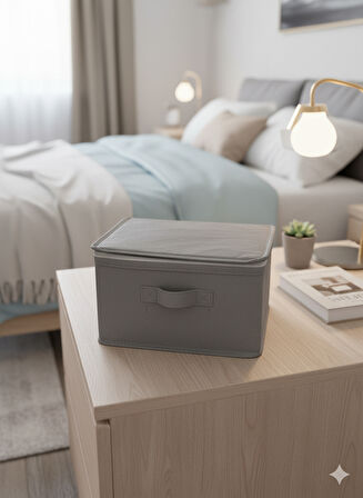 Gri Çorap Hurcu | Çok Amaçlı Dolap Içi ve Çekmece Içi Düzenleyici 29x24x17 cm