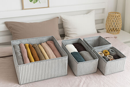 4'lü Çekmece Düzenleyici Kutu Seti